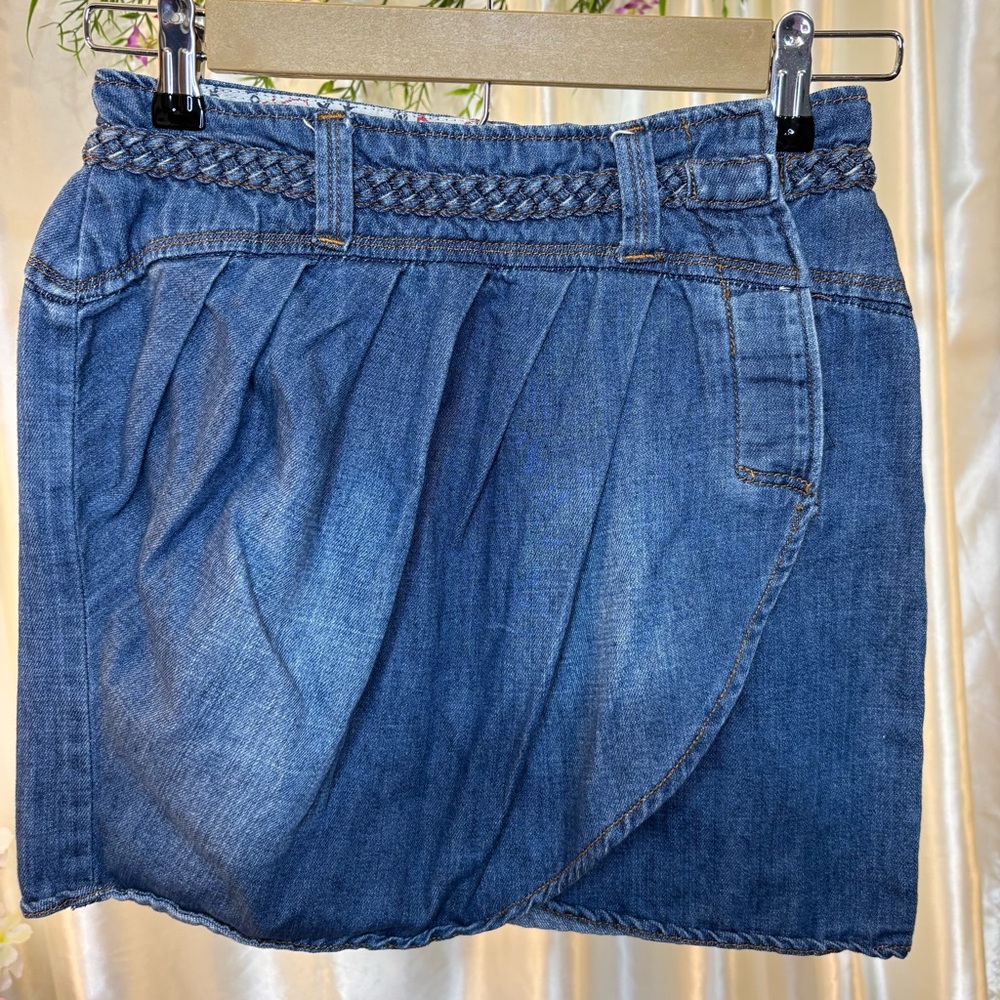 Mango Vintage Denim Wrap Skirt